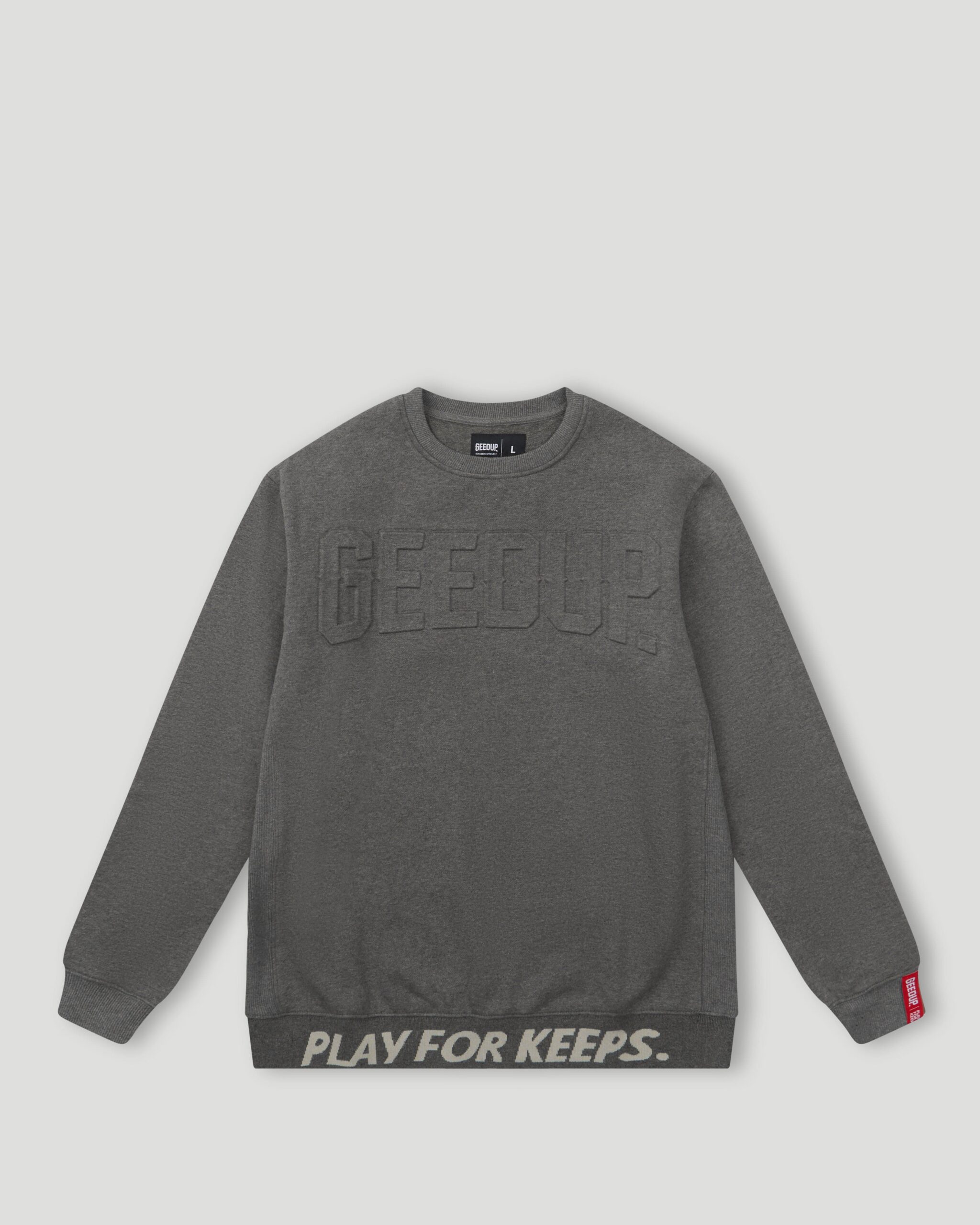 Geedup PFK Core Logo Embossed Asphalt Crewneck Geedup PFK Core Logo Embossed Asphalt Crewneck
