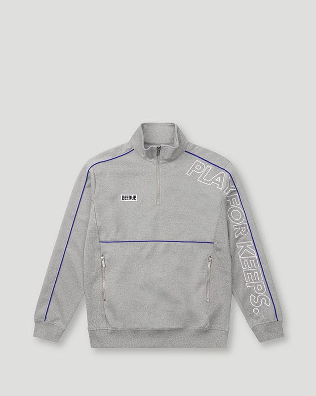 Geedup Play For Keeps Qtr Grey/Blue Zip Geedup Play For Keeps Qtr Grey/Blue Zip