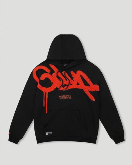 Geedup Hoodie Handstyle BlackBurnt Orange