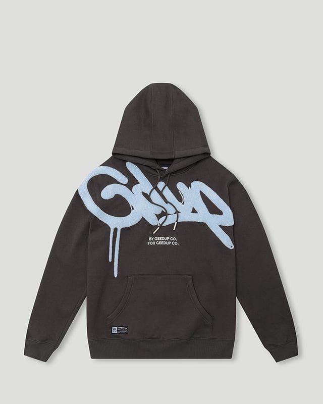 Geedup Hoodie Handstyle GraphitePale Blue Geedup Hoodie Handstyle GraphitePale Blue