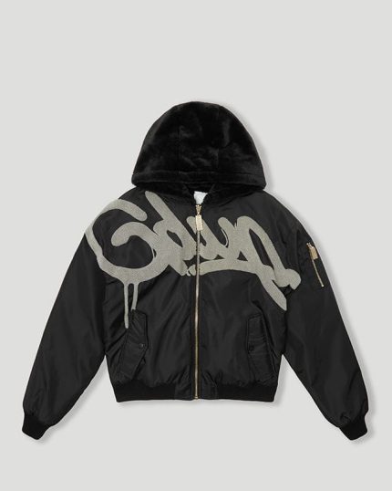 Geedup Hoodie HandstyleTeam Logo Bomber White Black