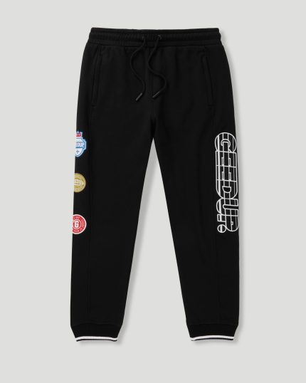 Geedup Sportsman Badges Black Trackpants
