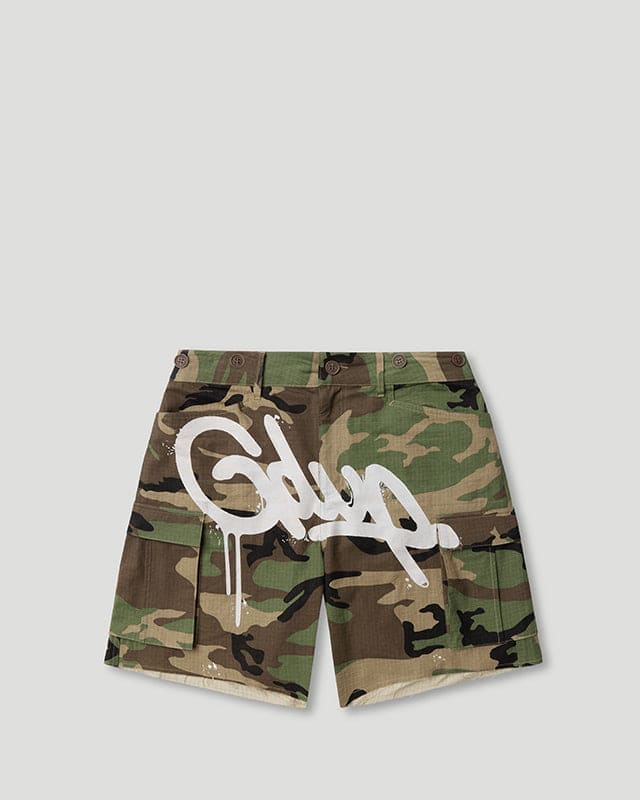 GEEDUP Handstyle Cargo Short Camo Green GEEDUP Handstyle Cargo Short Camo Green