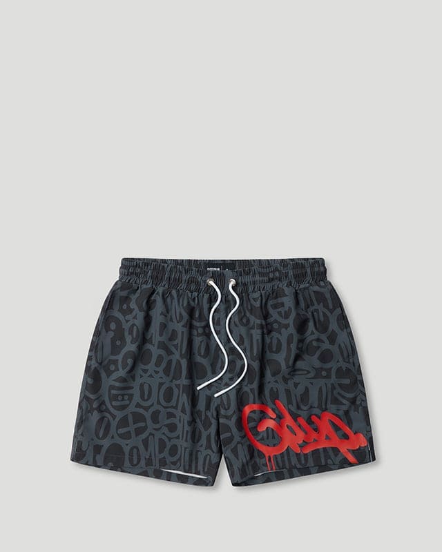 GEEDUP Handstyle Swim Short Black/Red GEEDUP Handstyle Swim Short Black/Red