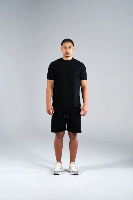 Geedup Generals Slim Fit Pique T-Shirt Jet Black