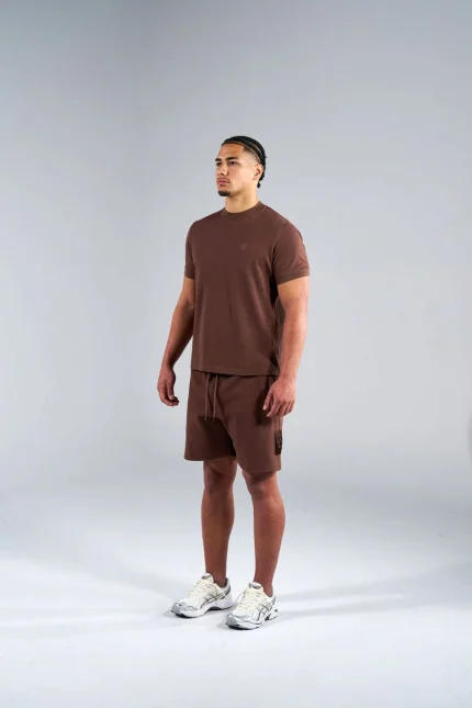 Geedup Generals Slim Fit Pique T-Shirt Chestnut