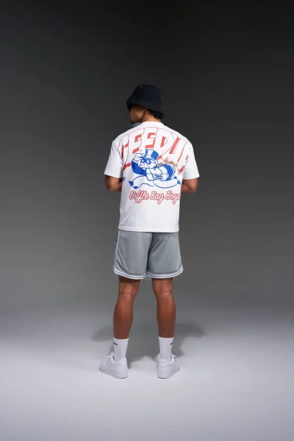 Geedup Duffle Bag Boys T-Shirt White/Red/Blue